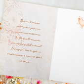 Zachte Roze Bloemhart met Antieke Krulrand Feestdagen Kaart