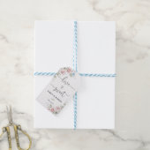 Zachte Roze Bloemige Cadeaubijlage Cadeaulabel (Met Touw)