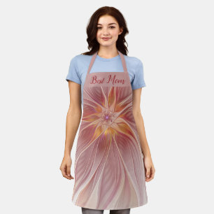 Zachte Roze Bloemige Droom Abstract Fractal Beste Schort