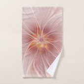 Zachte Roze Bloemige Droom Abstracte Fractale Kuns Bad Handdoek (Handdoek)