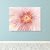Zachte Roze Bloemige Droom Abstracte Fractale Kuns Canvas Afdruk (Insitu (Houten vloer))
