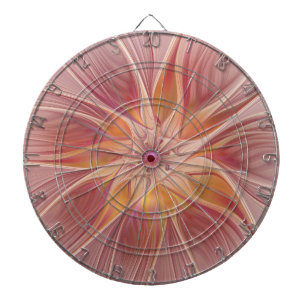 Zachte Roze Bloemige Droom Abstracte Fractale Kuns Dartbord