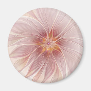 Zachte Roze Bloemige Droom Abstracte Fractale Kuns Magneet