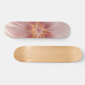 Zachte Roze Bloemige Droom Abstracte Fractale Kuns Skateboard (Horizontaal)