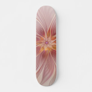 Zachte Roze Bloemige Droom Abstracte Fractale Kuns Skateboard