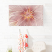 Zachte Roze Bloemige Droom Abstracte Fractale Kuns Spandoek (Insitu)