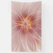 Zachte Roze Bloemige Droom Abstracte Fractale Kuns Spandoek (Verticaal)