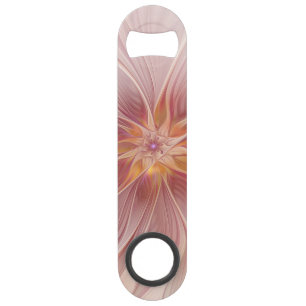 Zachte Roze Bloemige Droom Abstracte Fractale Kuns Speed Flessenopener