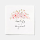 Zachte roze bloemige elegant servetten (Voorkant)