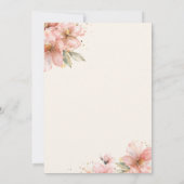 Zachte Roze Bloemige Elegante Script Bruiloft Fees Kaart (Achterkant)