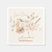 Zachte Roze Bloemige Pampas Gras Bruidsdouche Servet (Voorkant)