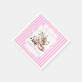 Zachte Roze Bloemige Thee Bruidsfeest Servet (Hoek)