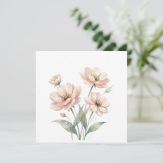 Zachte Roze Bloemige Watercolor Boeket Kunst