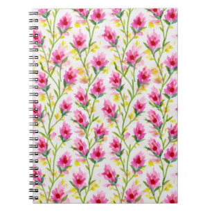 Zachte Roze Bloemmotief Notitieboek