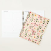 Zachte Roze Bloemstreep Patroon Planner (Display)