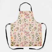 Zachte Roze Bloemstreep Patroon Schort (Voorkant)