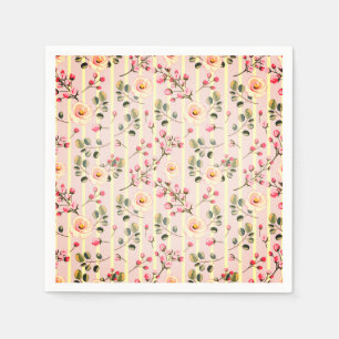 Zachte Roze Bloemstreep Patroon Servet