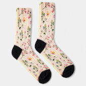 Zachte Roze Bloemstreep Patroon Sokken (Rechts)