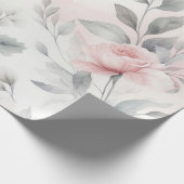 Zachte roze bloemwas cadeaupapier (Hoek)