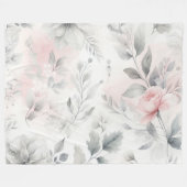 Zachte roze bloemwas fleece deken (Voorkant (Horizontaal))