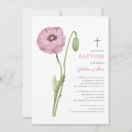 Zachte Roze Bloesem Bloesem Elegant Script Doop Kaart