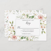 Zachte Roze Bloesems Bloemen Bloemen Bloemen Huwel Kaart (Voorkant / Achterkant)