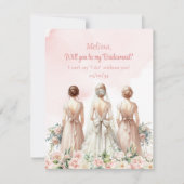 Zachte roze blush rozen eucalyptus bruid bruidsmei kaart (Voorkant)