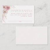 Zachte Roze Boho Arch Luier Raffle Informatiekaartje (Voorkant / Achterkant)
