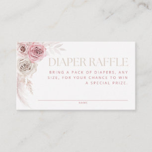 Zachte Roze Boho Arch Luier Raffle Informatiekaartje