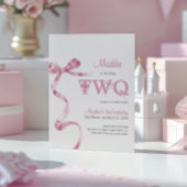 Zachte Roze Boog Tweede Verjaardag Meisje Kaart