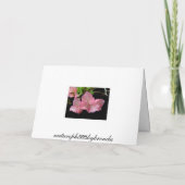 Zachte Roze Bouganvilla dankt u kaardt Bedankkaart (Achterkant)