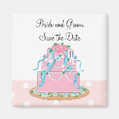 Zachte roze bruiloft magneet (Voorkant)