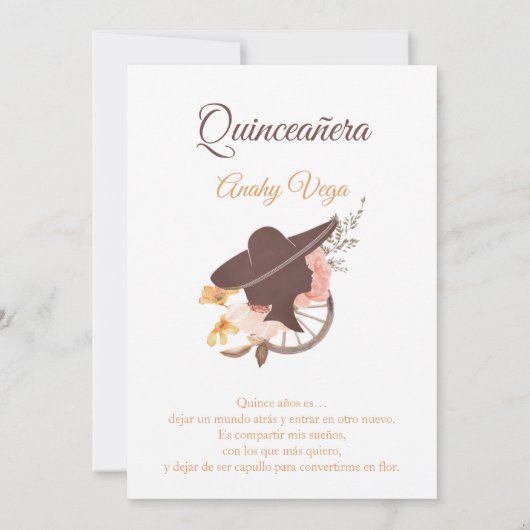 Zachte Roze Charra Waterverf Uitnodiging, Roze Kaart (Achterkant)