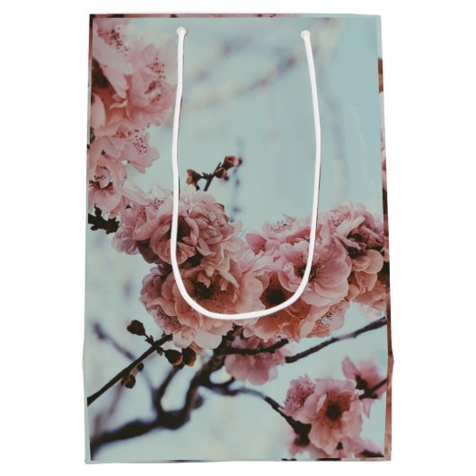 Zachte Roze Cherry Blossom Gift Box Medium Cadeauzakje (Achterkant)