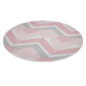 Zachte Roze Chevron Geometrisch Snijplank (Hoek)