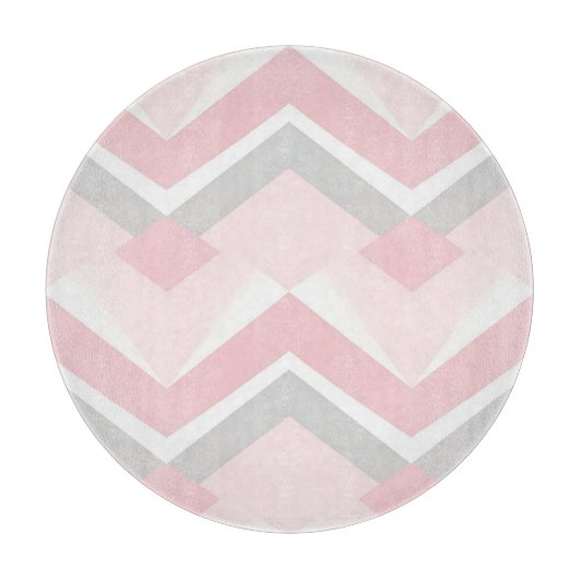 Zachte Roze Chevron Geometrisch Snijplank (Voorkant)