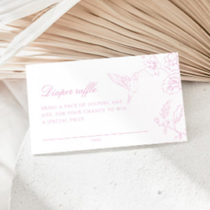 Zachte Roze Chinoiserie Luier Raffle Informatiekaartje