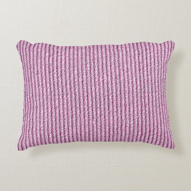 Zachte roze corduroy streeppatroon accent kussen (Voorkant)