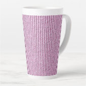 Zachte roze corduroy streeppatroon latte mok (Rechterhoek)