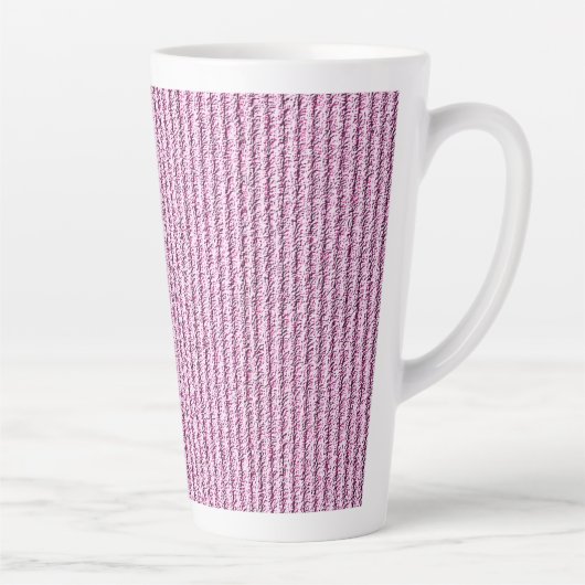 Zachte roze corduroy streeppatroon latte mok (Rechts)