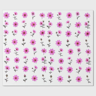 Zachte Roze Cosmos Bloem Botanische Set Zachte Blo Cadeaupapier