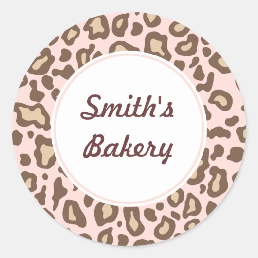 Zachte Roze Dierprint Stickers (Voorkant)