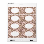 Zachte Roze Dierprintlabels Etiket (Full Sheet)