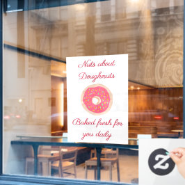 Zachte Roze Donut met Spikkels Donut Winkel  Raamsticker