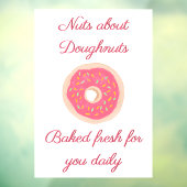 Zachte Roze Donut met Spikkels Donut Winkel Raamsticker (Vel 3)