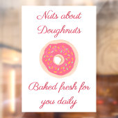 Zachte Roze Donut met Spikkels Donut Winkel Raamsticker (Vel 2)