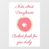 Zachte Roze Donut met Spikkels Donut Winkel Raamsticker (Vel)