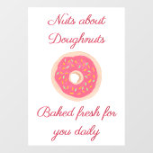 Zachte Roze Donut met Spikkels Doughnut Winkel  Raamsticker (Vel)