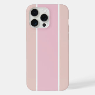Zachte Roze en Beige Verticale Streeppatroon iPhone 15 Pro Max Case