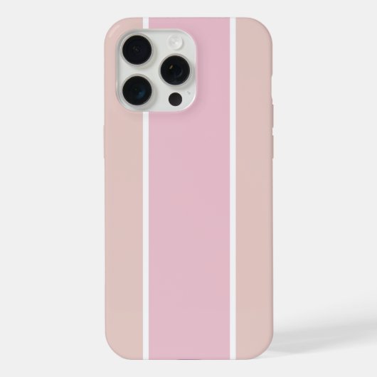 Zachte Roze en Beige Verticale Streeppatroon iPhone Hoesje (Achterkant)